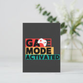 Spielmodus aktiviert Gamer-Controller-Kunst Postkarte (Stehend Vorderseite)