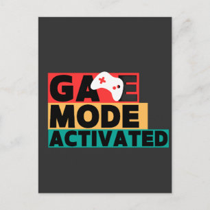 Spielmodus aktiviert Gamer-Controller-Kunst Postkarte