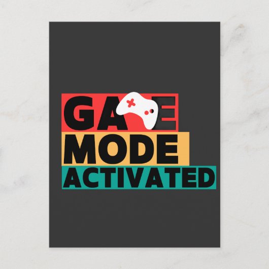Spielmodus aktiviert Gamer-Controller-Kunst Postkarte (Vorderseite)
