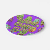 Spielmonster Zombies für Halloween Pappteller (Schrägansicht)