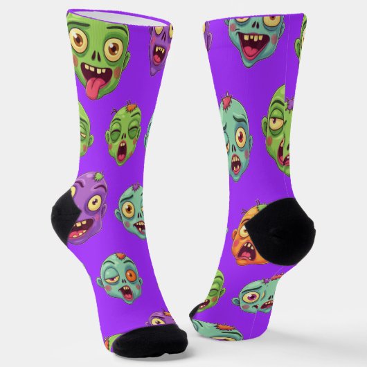 Spielmonster Zombies für Halloween Socken (Gewinkelt)