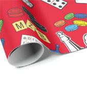 Spielnacht, Brettspiele und Word-Puzzles Geschenkpapier (Rolleneckpunkt)