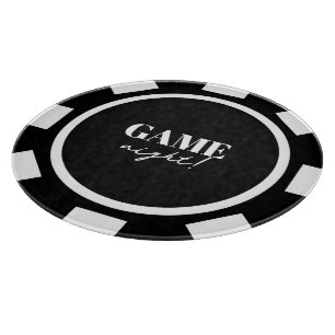 Spielnacht Schwarze Poker-Chips Party Schneidebrett