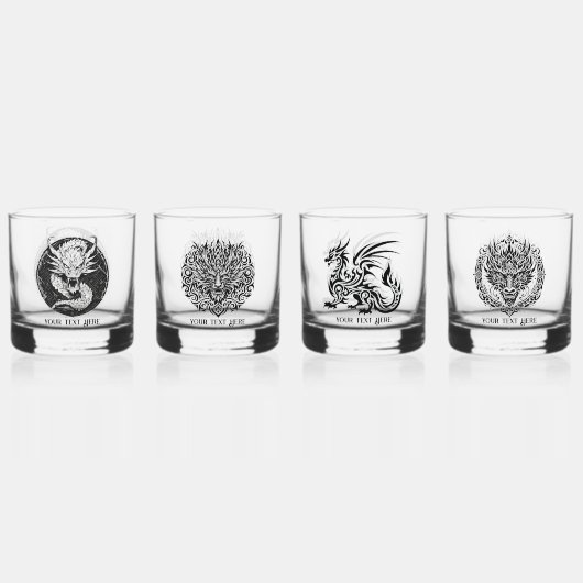 Spielnacht Unique Dragons 4 Text personalisieren Whiskyglas (Vorderseite)