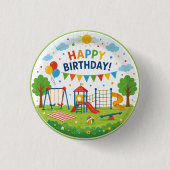 Spielplatz-Abenteuer 6. Geburtstags-Parkparty Button (Vorderseite)