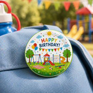 Spielplatz-Abenteuer 6. Geburtstags-Parkparty Button