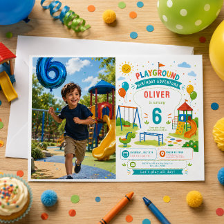 Spielplatz-Abenteuer 6. Geburtstags-Parkparty Einladung