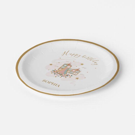 Spielplatz-Adventure-Party Pappteller (Schrägansicht)