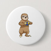 Spielplatz als Handballspieler mit Handball Button (Vorderseite)