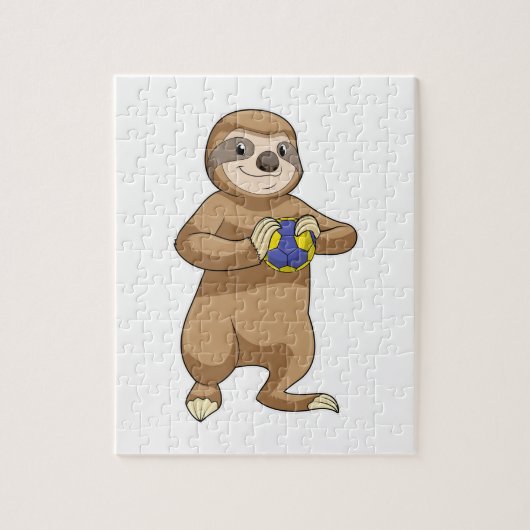 Spielplatz als Handballspieler mit Handball Puzzle (Vertikal)