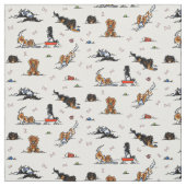 Spielplatz Cavalier CKCS Spaniels Weiß Stoff (Muster)
