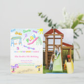 Spielplatz-Foto-Einladung Einladung (Stehend Vorderseite)