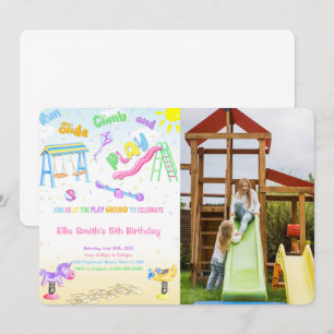 Spielplatz-Foto-Einladung Einladung