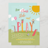 Spielplatz Geburtstag Einladendes Party im Park Gi Einladung (Vorne/Hinten)