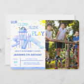 Spielplatz Geburtstagsfeier Foto Einladung (Vorderseite)