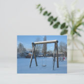 Spielplatz im Schnee Postkarte (Stehend Vorderseite)