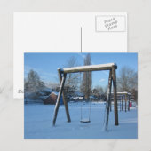 Spielplatz im Schnee Postkarte (Vorne/Hinten)