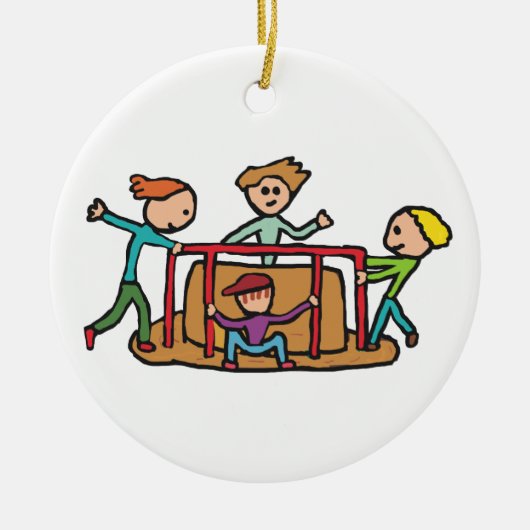 Spielplatz-Karussell Keramik Ornament (Vorne)