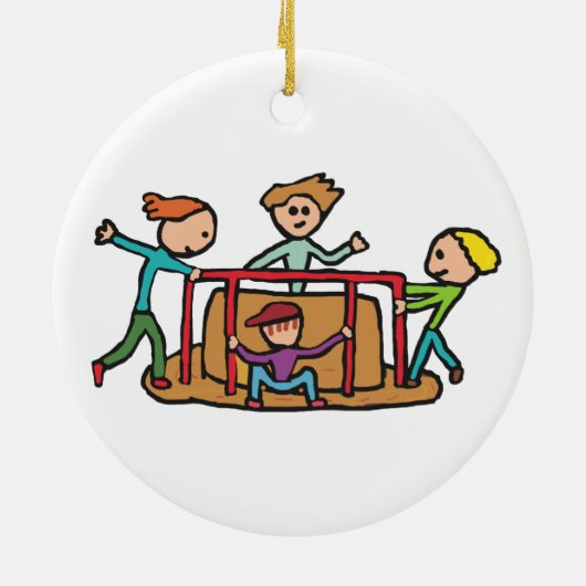 Spielplatz-Karussell Keramik Ornament (Hinten)