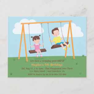 Spielplatz-Kinder-Geburtstagsfeier-Einladungen Einladung