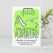 Spielplatz Party Einladung - Limon (Stehend Vorderseite)