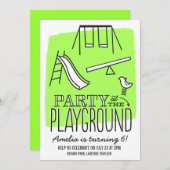 Spielplatz Party Einladung - Limon (Vorne/Hinten)
