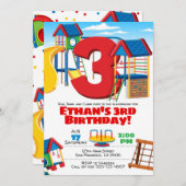 Spielplatz-Party, Geburtstagsfeiertag einladen Einladung (Vorne/Hinten)