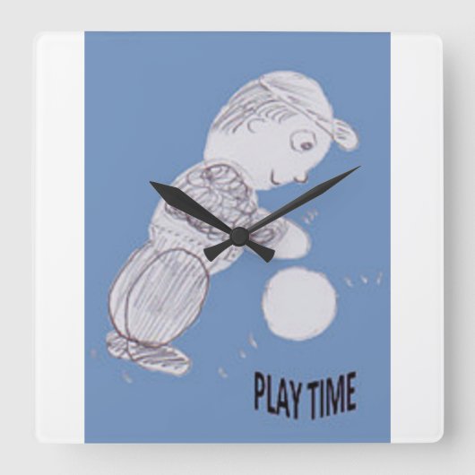 Spielplatz-Quadrat-Wanduhr Quadratische Wanduhr (Vorderseite)