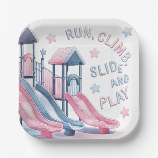 Spielplatz Spaß Geburtstag Bash Pappteller (Vorderseite)