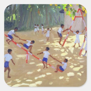 Spielplatz Sri Lanka 1998 Quadratischer Aufkleber