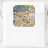 Spielplatz Sri Lanka 1998 Quadratischer Aufkleber (Tasche)