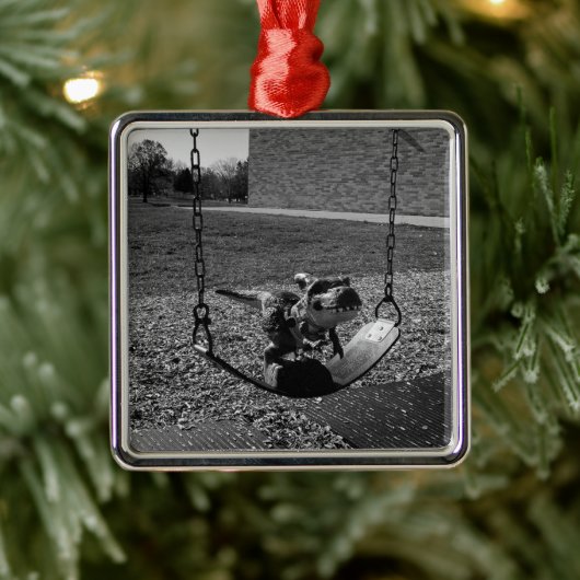 Spielplatz Tyrannosaurus TREX Dinosaurier Funny Ornament Aus Metall (Baum)