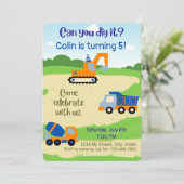 Spielplatzbau - Einladung zum Geburtstag (Stehend Vorderseite)