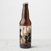 Spielplätze auf dem Schachbrett Bierflaschenetikett (Vorderseite)