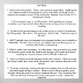 Spielregeln Poster (Vorne)