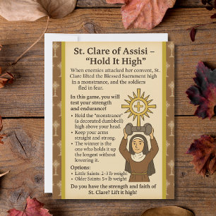 Spielschild "Saint Clare Halt es hoch"