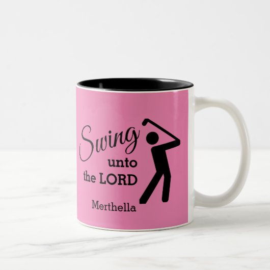 SPIELSCHWIMMEN AUF DEM LORD PINK Golf Zweifarbige Tasse (Rechts)