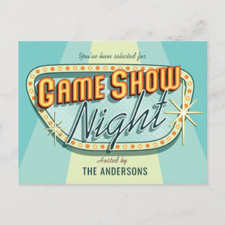 Spielshow-Abend-Party-Einladung Einladungspostkarte