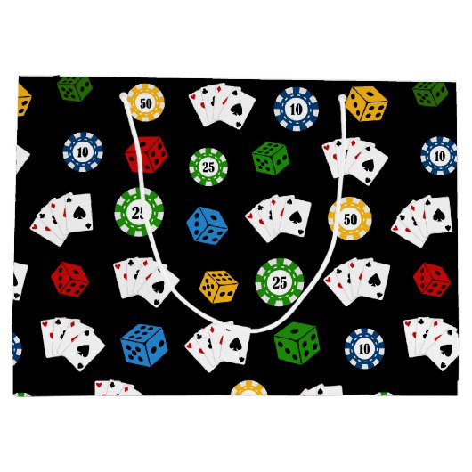 Spielsmuster Spielautomat Party Geschenktasche Große Geschenktüte (Rückseite)
