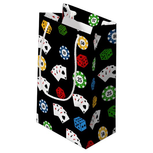 Spielsmuster Spielautomat Party-Tasche Kleine Geschenktüte (Rückseite Schrägansicht)