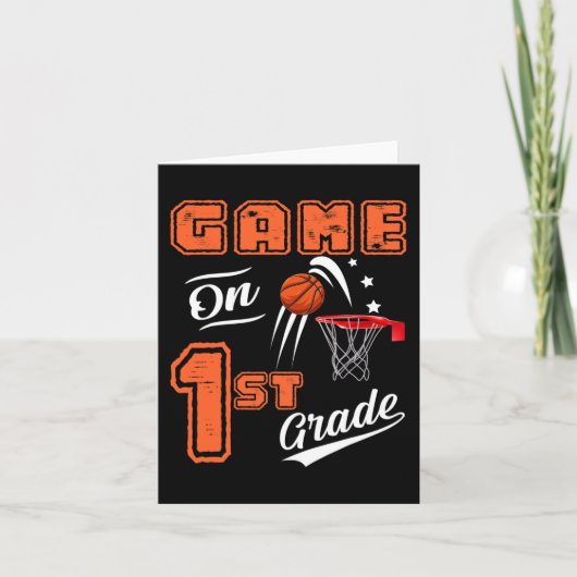 Spielspass auf Basketball erster Klasse Karte (Vorderseite)