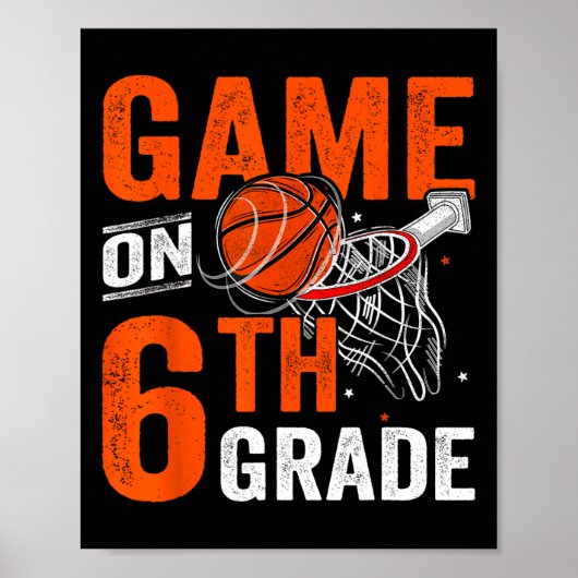 Spielspass auf dem sechsten Basketball-Platz Poster (Vorne)