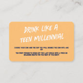 Spielspass für Party Visitenkarte (Rückseite)