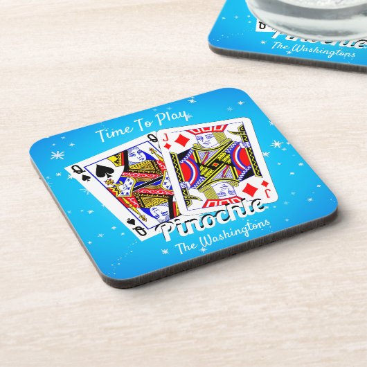 Spielspass für Pinochle Getränkeuntersetzer (Linke Seite)