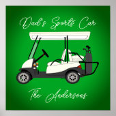 Spielspende für Vater Golfer Golf Cart Plakatwerbu Poster (Vorne)
