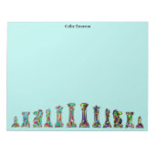 Spielspieler Regenbogenfarben Schachfiguren Set Aq Notizblock (Vorderseite)