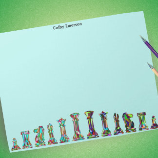 Spielspieler Regenbogenfarben Schachfiguren Set Aq Notizblock