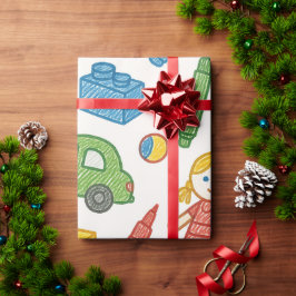 Spielspielzeug Nahtloses Doodle Art Muster Geschenkpapier