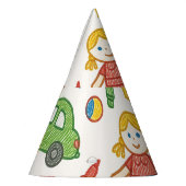 Spielspielzeug Nahtloses Doodle Art Muster Partyhütchen (Links)