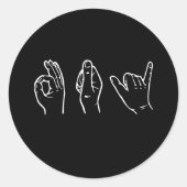 SPIELSPRACHE - WEISS -.png Runder Aufkleber (Vorderseite)